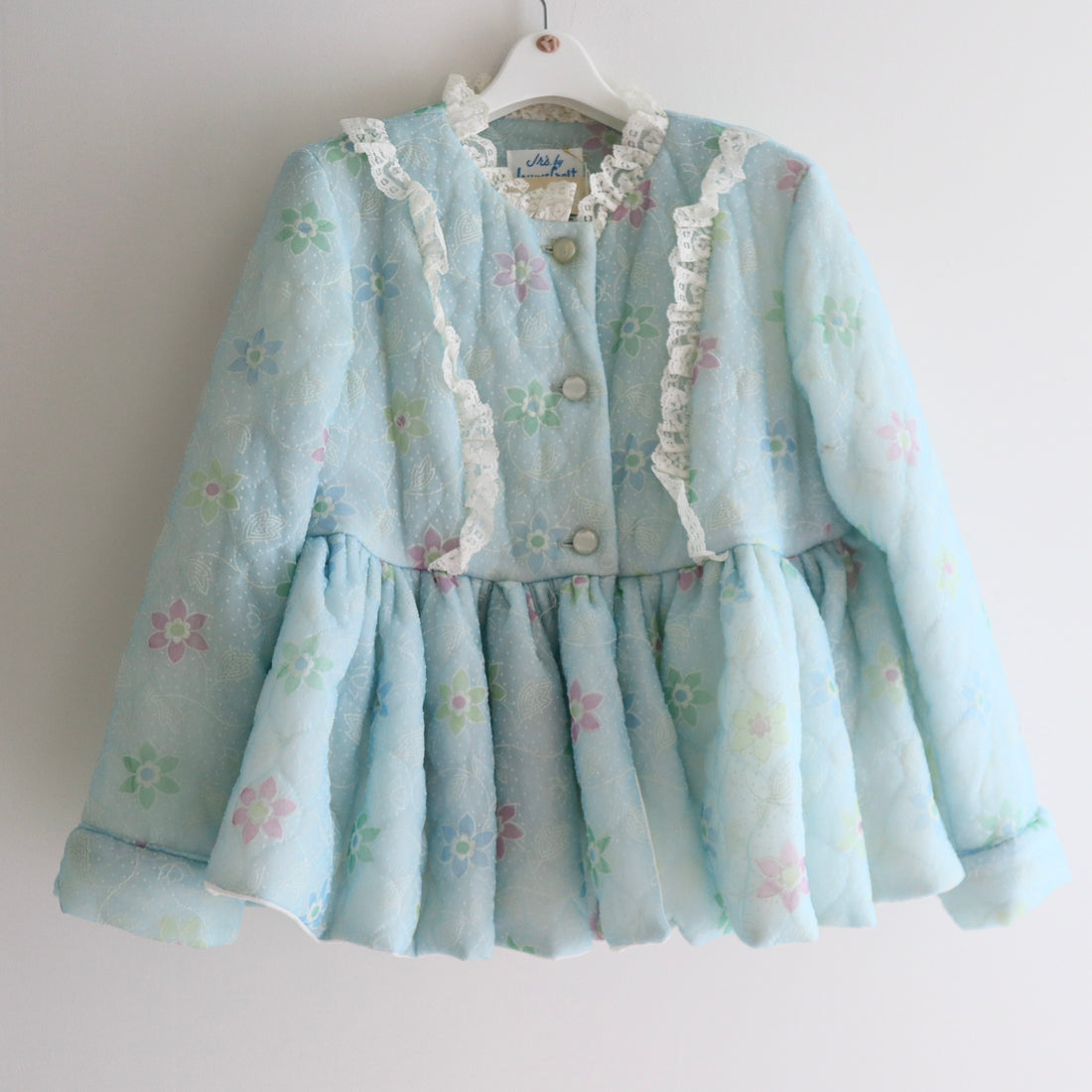 ANIGIG  PUDDING COAT SHORT FLOWER×LIGTH BLUE