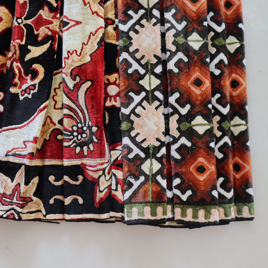 CHOPOVA LOWENAVELVET CAT MIDI CARABINER SKIRT