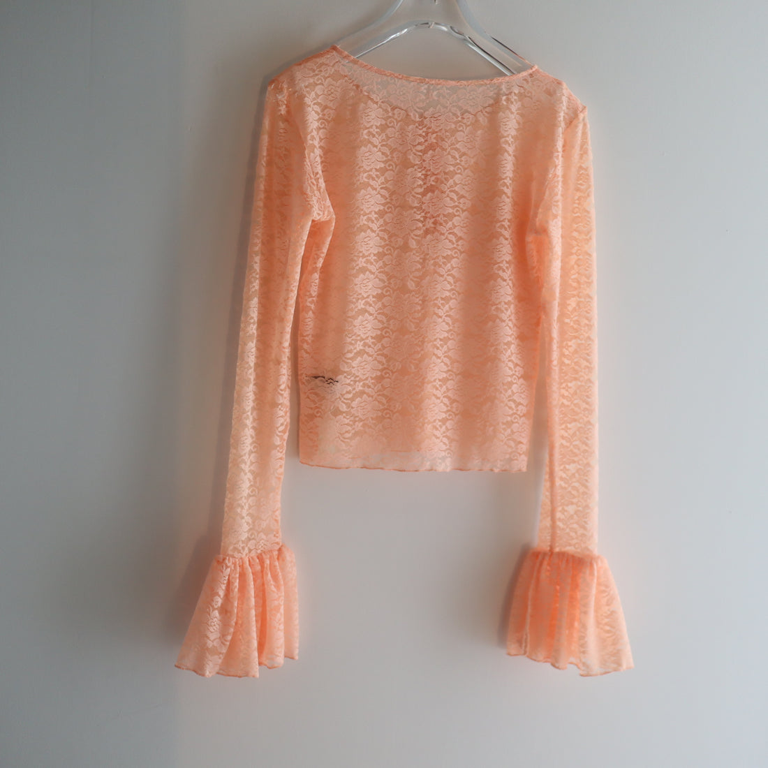 ANIGIG  BELL SLEEVE LACE HENLEY TOP