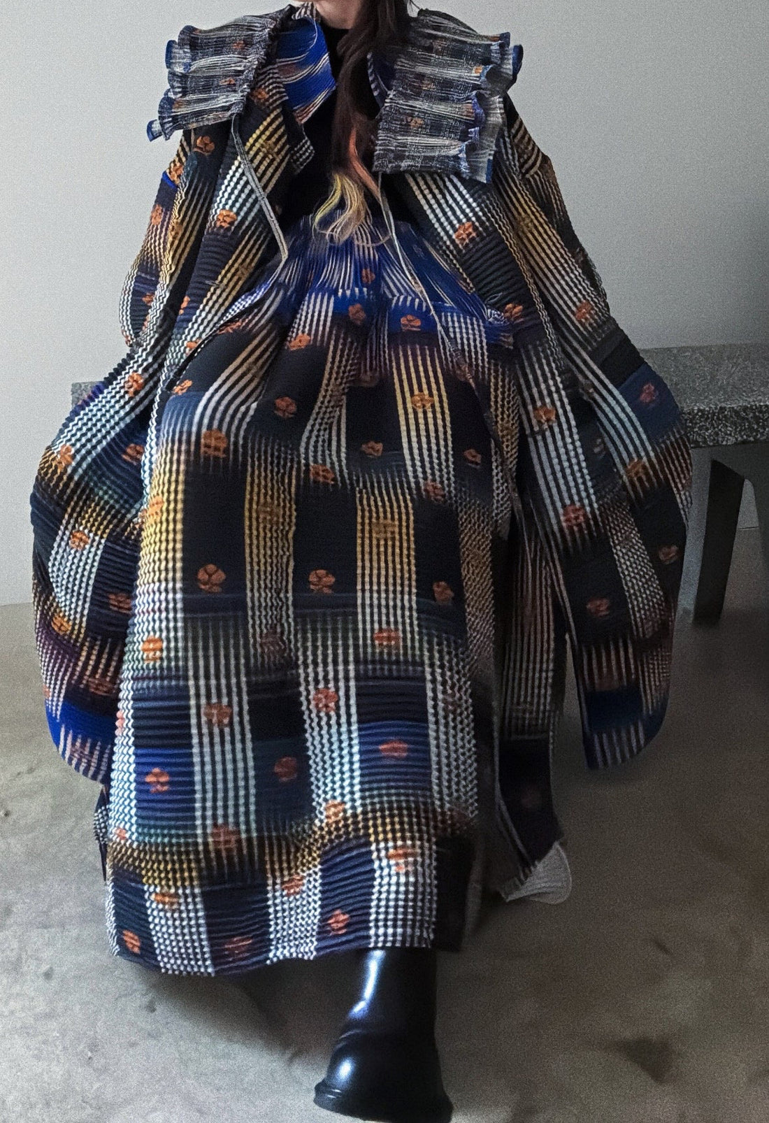 JULIA HEUER  KENZA HANDPLEATED SKIRT IN HELGE