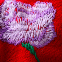 SOFIO GONGLI  FLOWER KNIT CARDIGAN