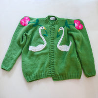 SOFIO GONGLI WAVE KNIT CARDIGAN GREEN “B“