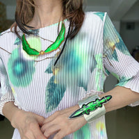 JULIA HEUER  UMA HANDPLEATED DRESS IN EDWARD