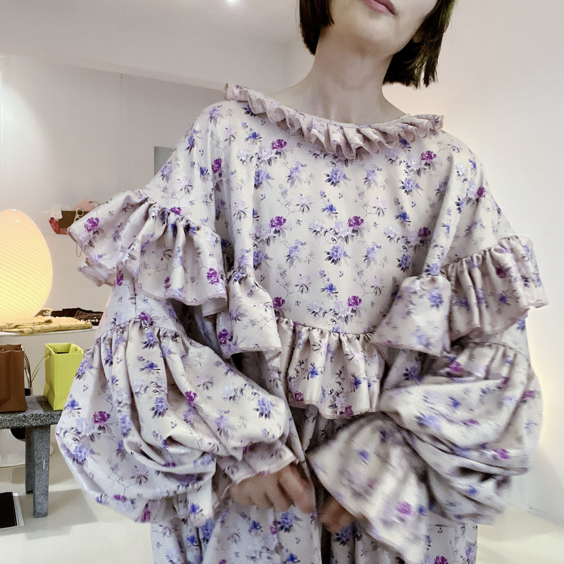 ANIGIG  FLORIS DRESS LIGHTPINK×LAVENDER