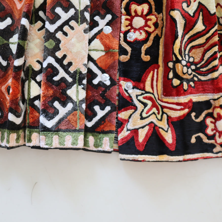 CHOPOVA LOWENAVELVET CAT MIDI CARABINER SKIRT