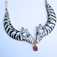 SOFIO GONGLI  ZEBRA NECKLACE