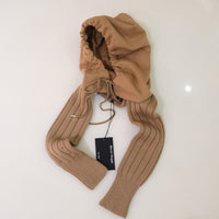 MERYLL ROGGE  ZIPPED HOODIE WITH SCARF CAMEL