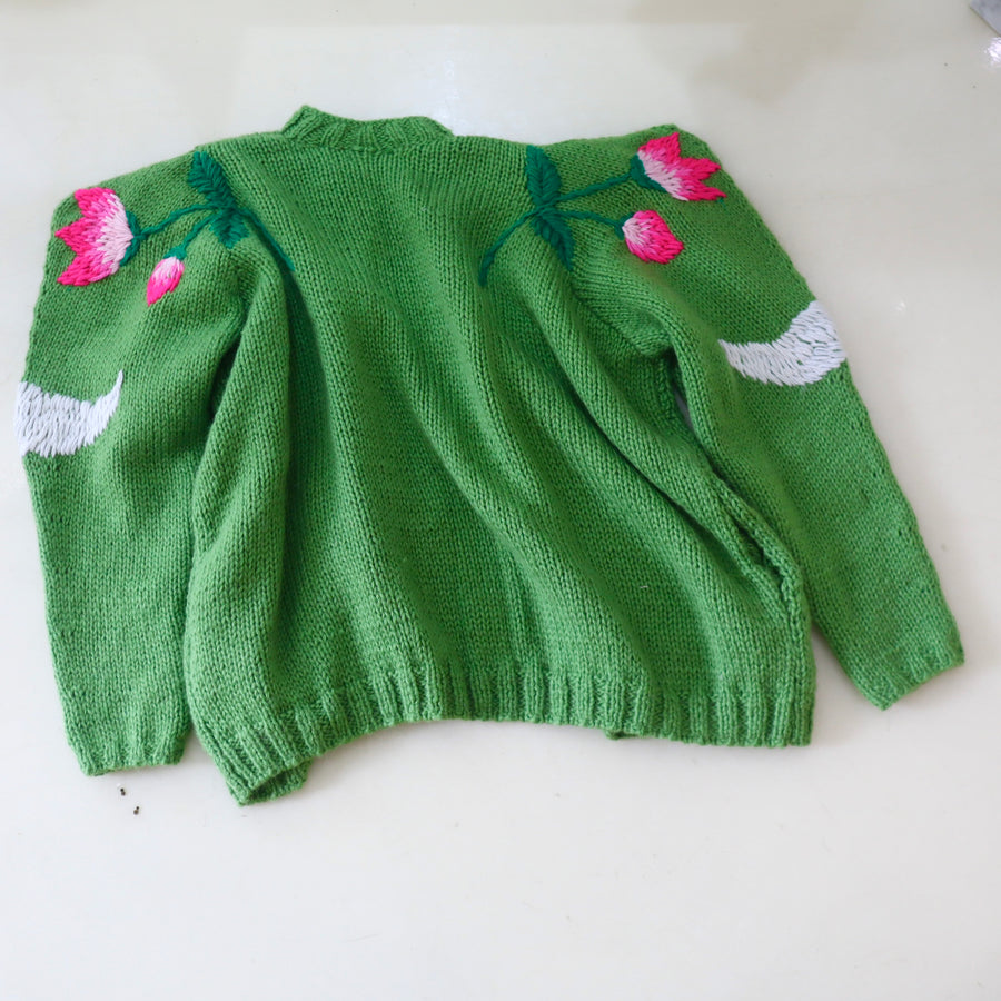 SOFIO GONGLIWAVE KNIT CARDIGAN GREEN “A”