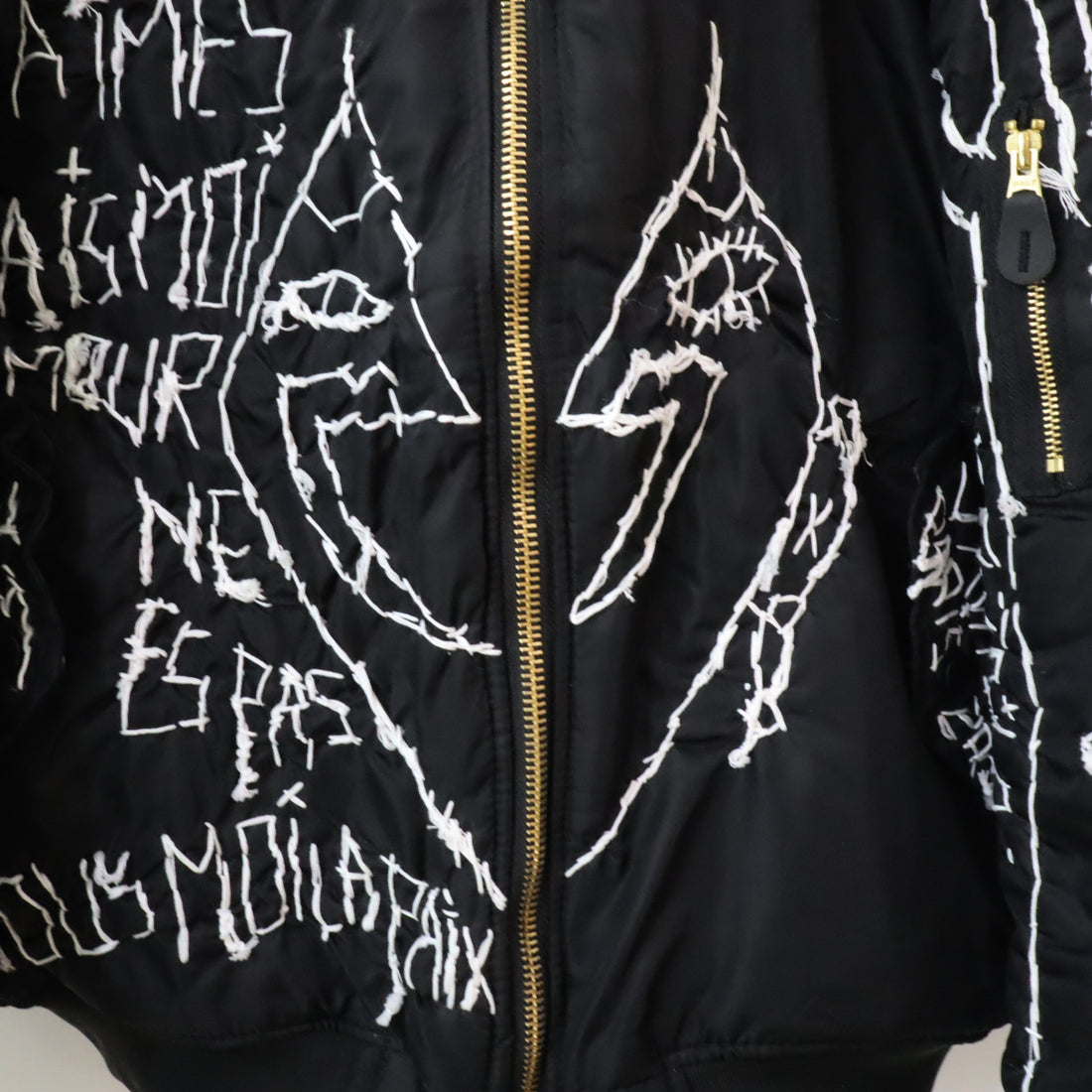 VAVA DUDU  EMBROIDERY MA-1 JACKET BLACK (B)