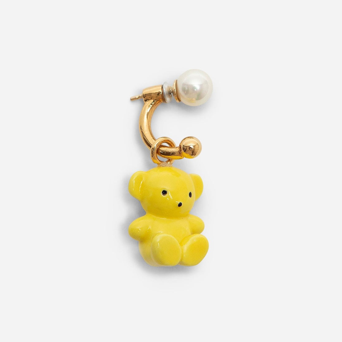 ANDRESGALLARDO  TEDDY BEAR & PEARL SING EARRING