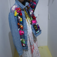 LOU DE BÈTOLY  KNITTED DOLLS JACKET BLUE