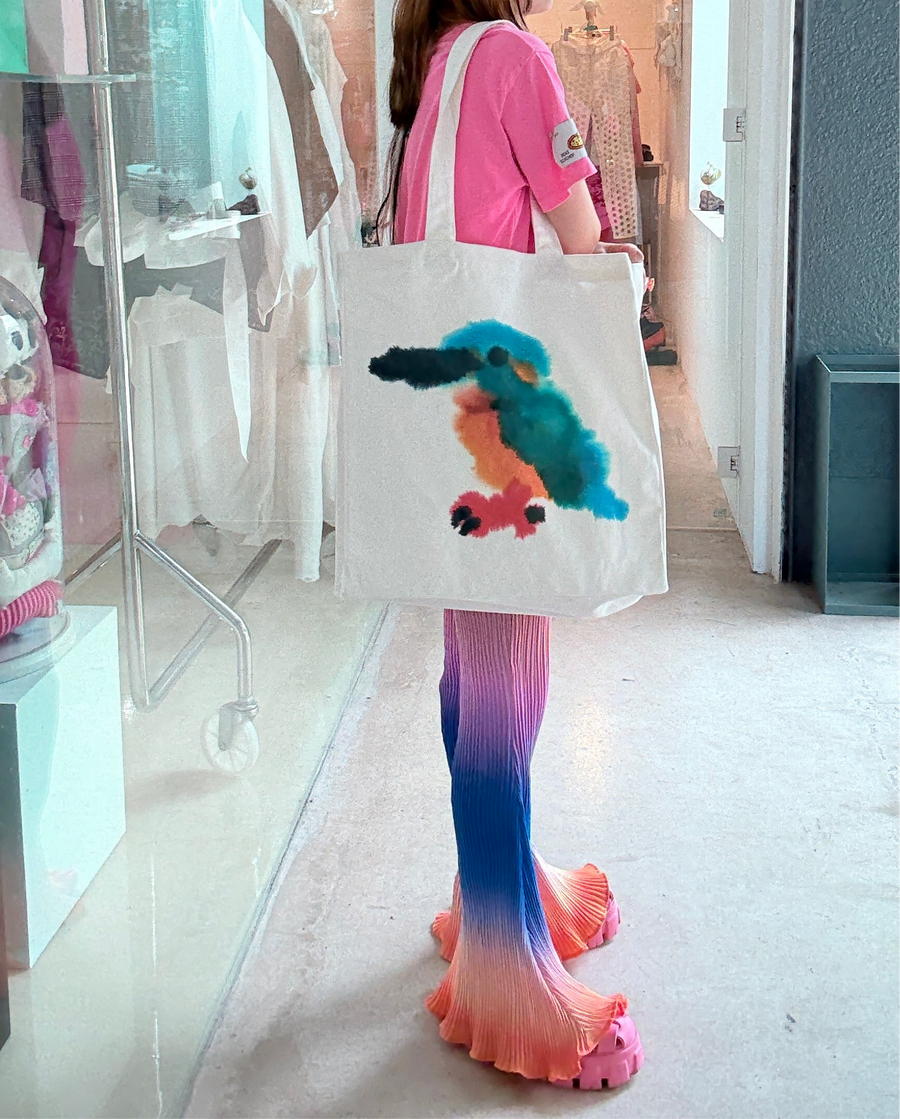 WILD ANIMALSMEMORY TOTEBAG KINGFISHER