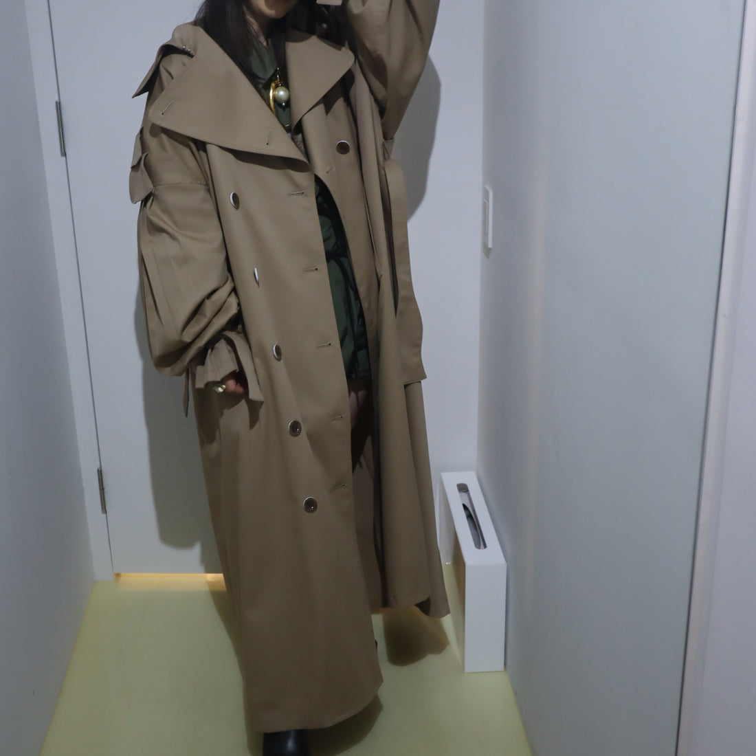 ANREALAGE HOMME   PANEL PATCHWORK TRENCH COAT