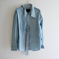 MERYLL ROGGE  DECONSTRUCTED SHIRT GREEN BLUE