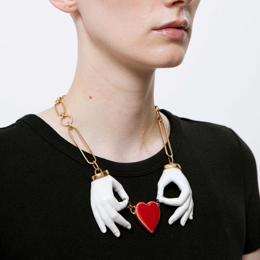 ANDRESGALLARDOHEART COUPLE HANDS NECKLACE