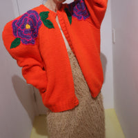 SOFIO GONGLI  FLOWER KNIT CARDIGAN "E"