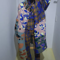 JULIA HEUER  JOHAN HANDPLEATED COAT IN
PATCHWORK INGRID