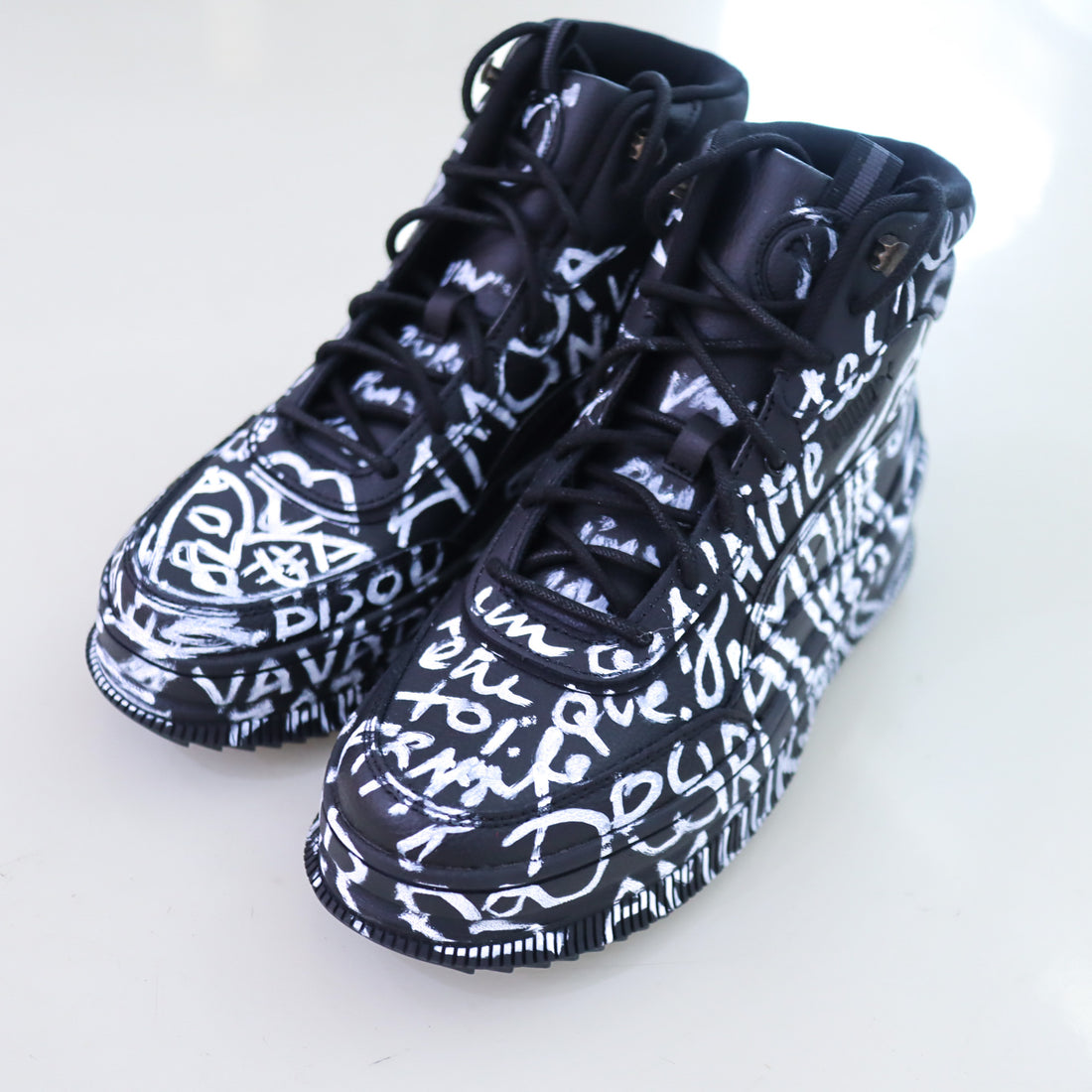 VAVA DUDU   PAINTED SNEAKERS PUMA BOOTS BLACK