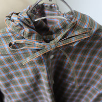 ＜EXCLUSIVE＞MERYLL ROGGE  CLASSIC SHIRT WITH HOOD KHAKI BROWN×ORANGE×BLUE CHECK