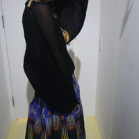 JULIA HEUER  RANA HANDPLEATED TOP IN BLACK