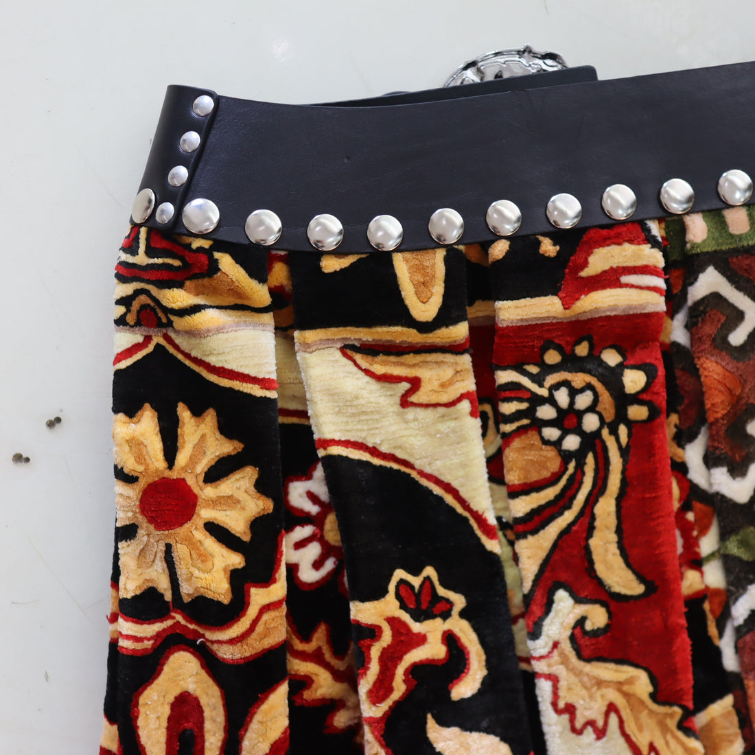 CHOPOVA LOWENA  VELVET CAT MIDI CARABINER SKIRT