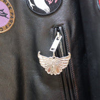 CHOPOVA LOWENA  PATCH BLACK LEATHER JACKET