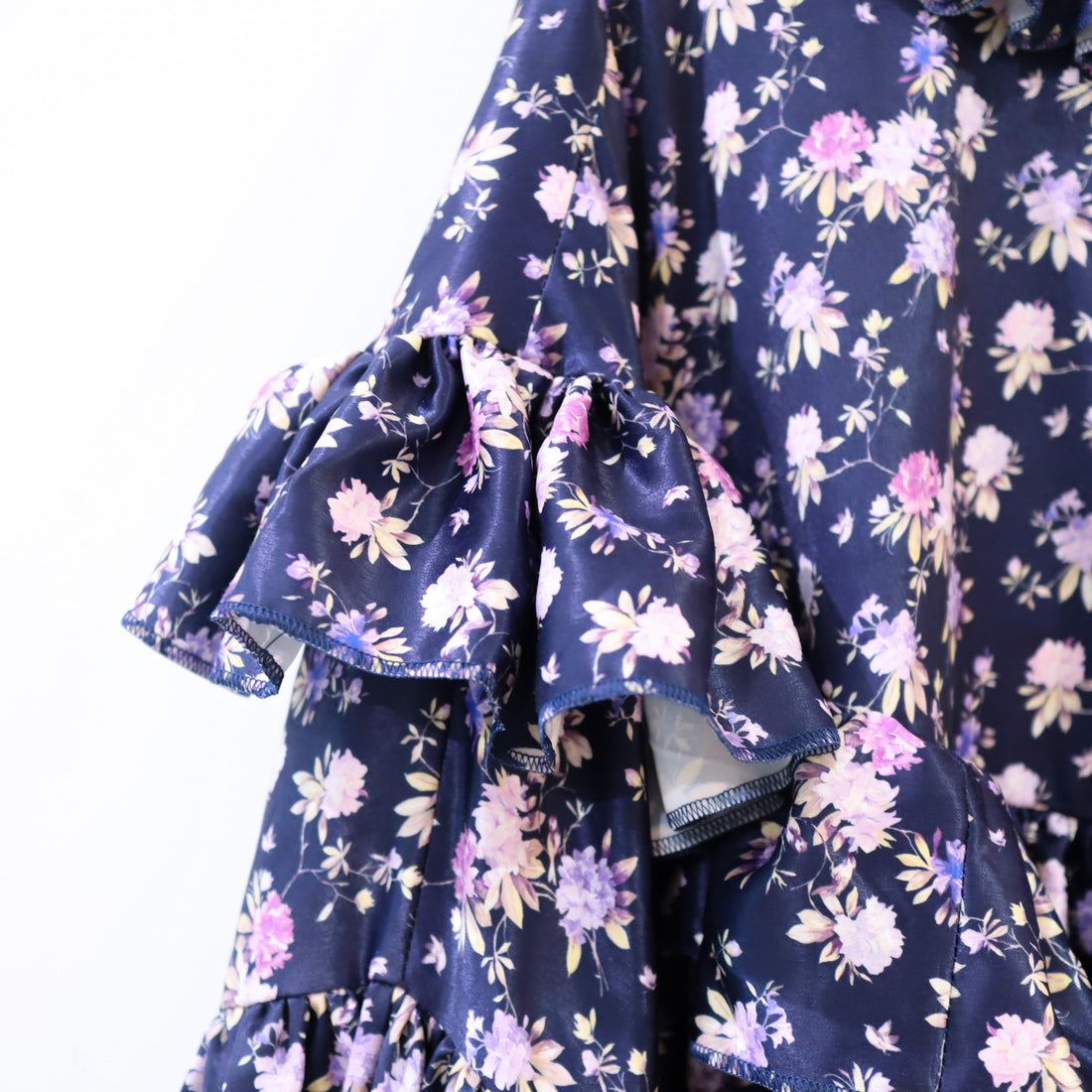 ANIGIG  FLORIS DRESS FLOWER NAYV x PINK LAVENDER