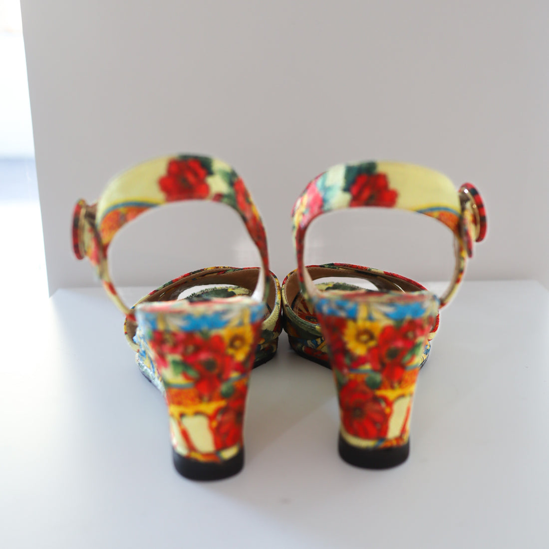 DOLCE&GABBANA  RED FLOWER SHOES"S19"