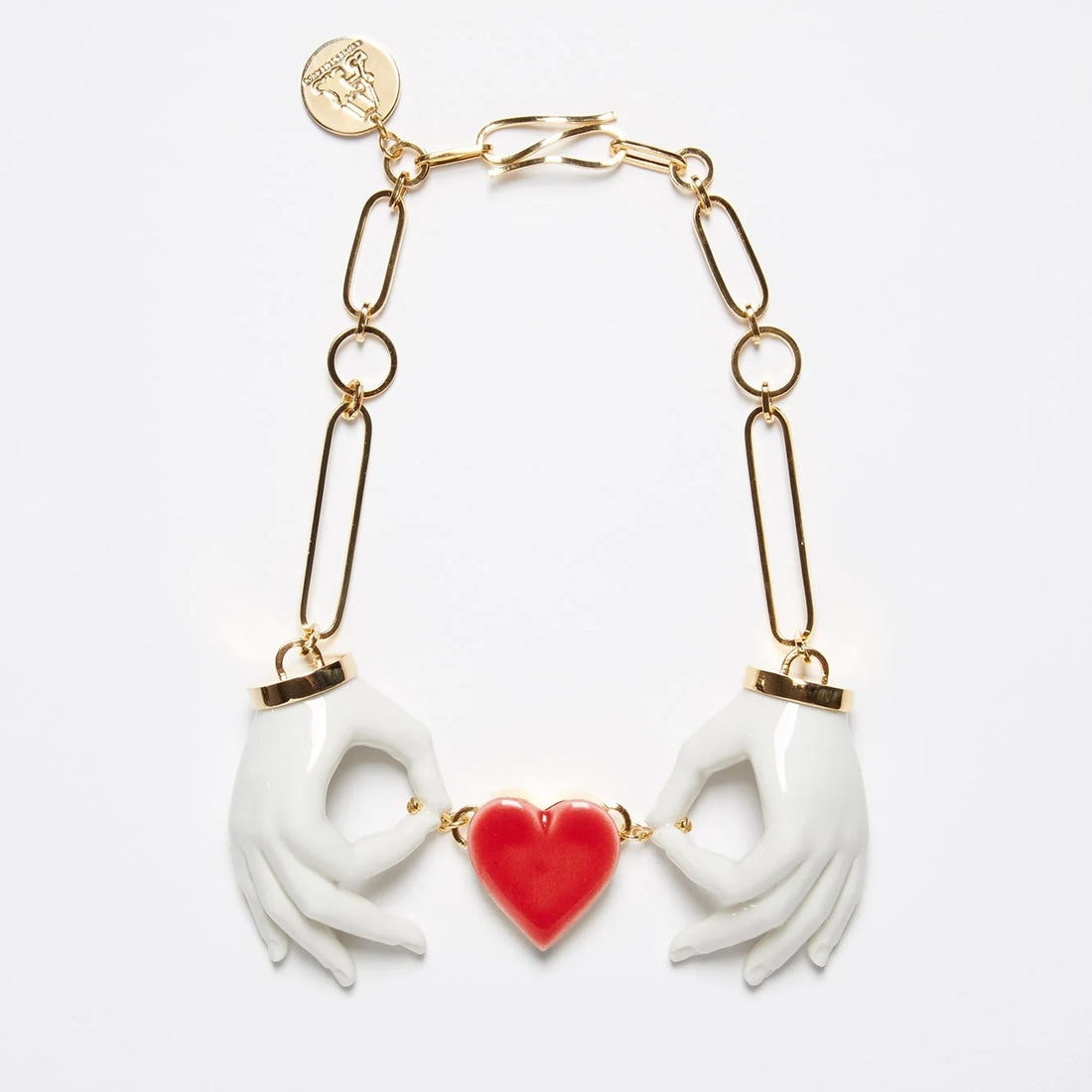ANDRESGALLARDO  HEART COUPLE HANDS NECKLACE