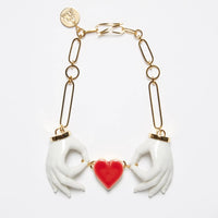ANDRESGALLARDO  HEART COUPLE HANDS NECKLACE