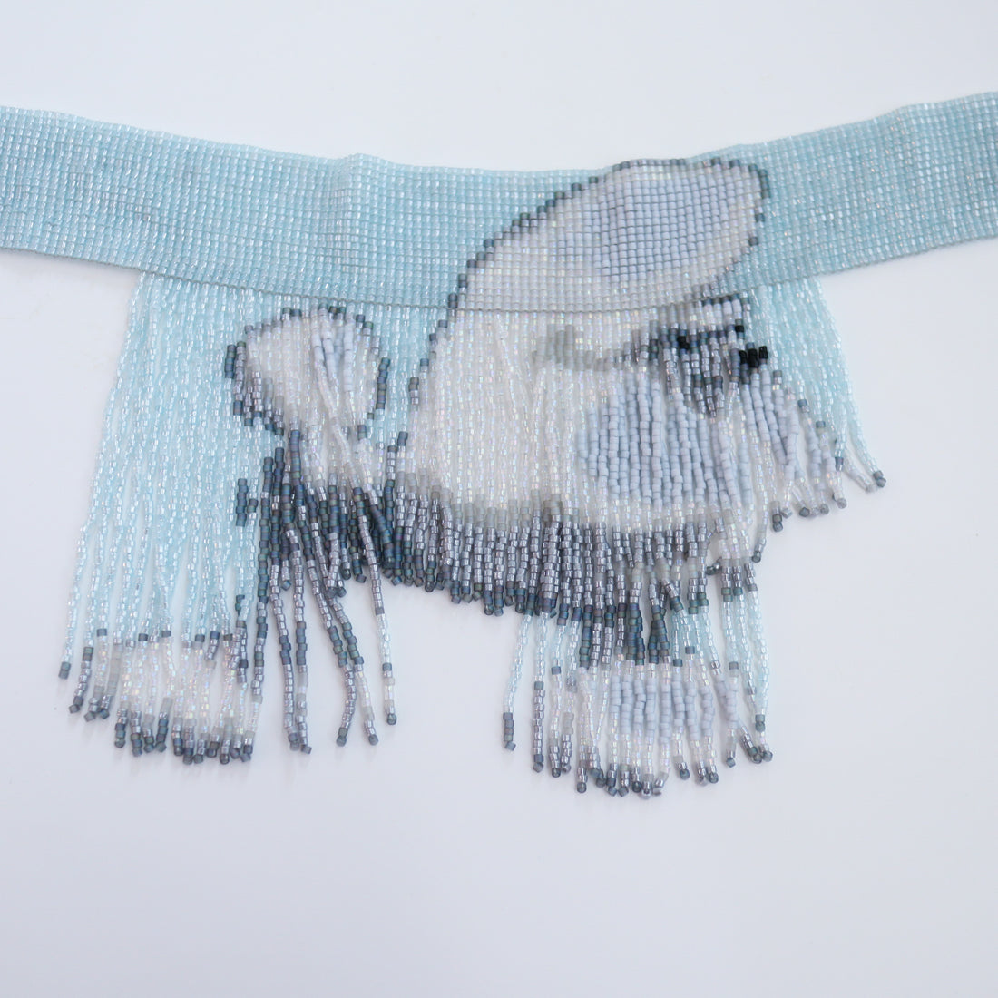 ADRABLE  FRINGE CHOKER LIGHT BLUE