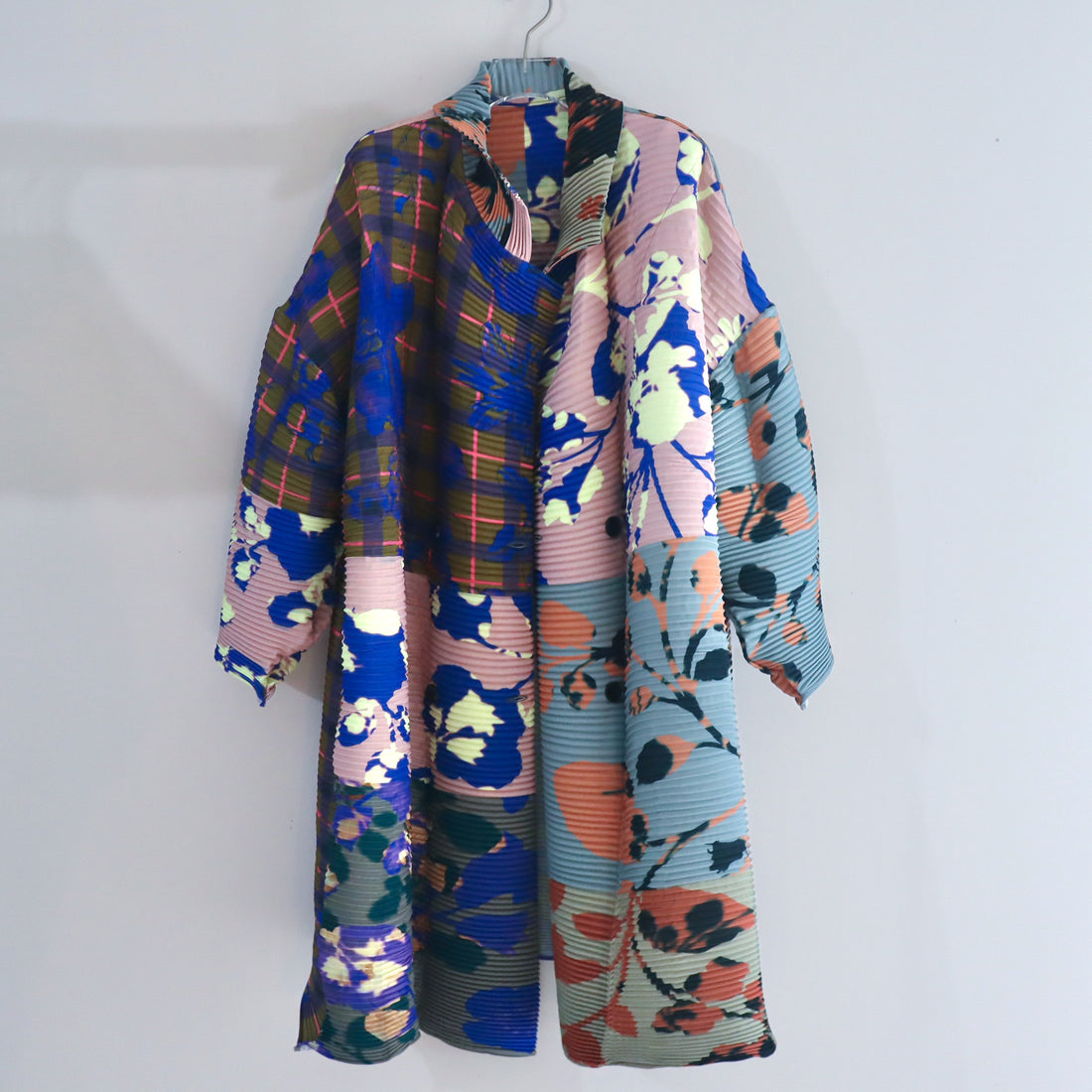 JULIA HEUER  JOHAN HANDPLEATED COAT IN
PATCHWORK INGRID