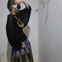 JULIA HEUER  RANA HANDPLEATED TOP IN BLACK