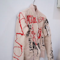 VAVA DUDU  EMBROIDERY MA-1 JACKET PINK BEIGE (A)