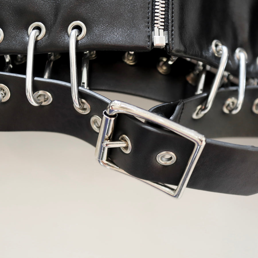 CHOPOVA LOWENAPATCH BLACK LEATHER JACKET