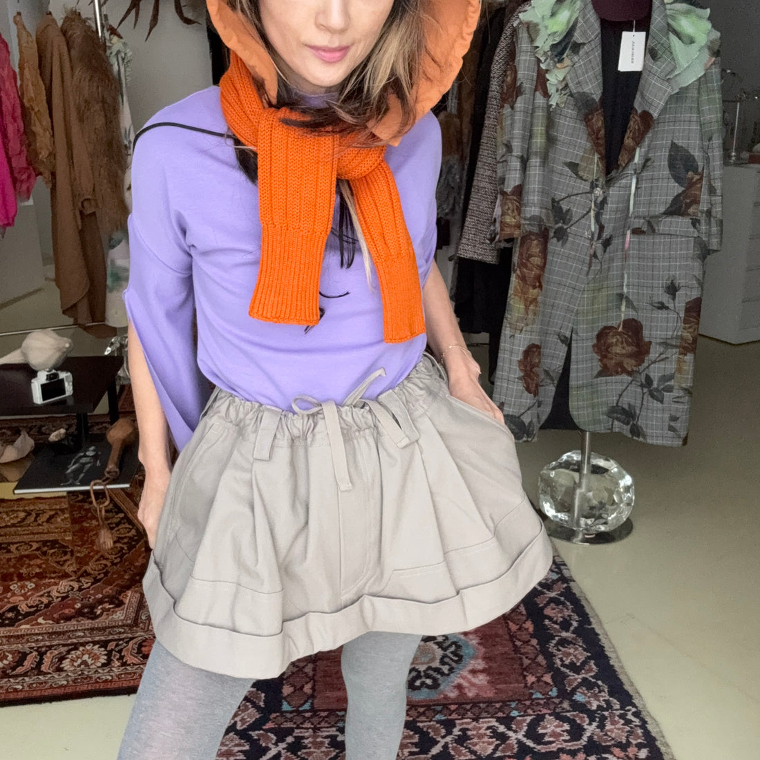 MERYLL ROGGE  MINI WORKWEAR SKIRT CLAY