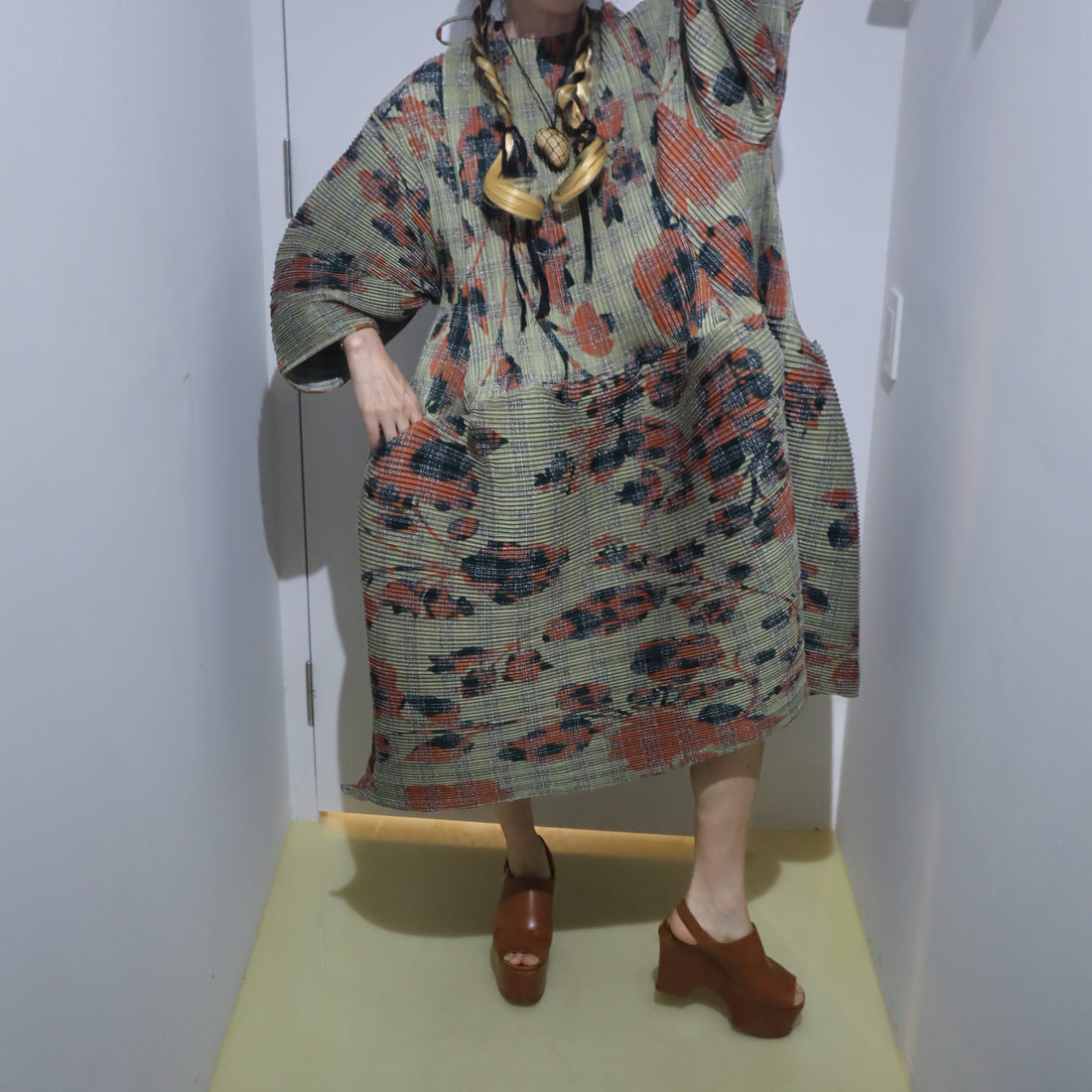 JULIA HEUER  PAX PLEATED DRESS IN SANDY INGRID