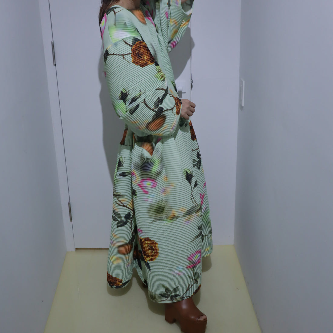 JULIA HEUER  KENZA HAND PLEATED SKIRT IN EDWARD GREEN