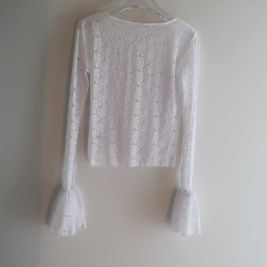 ANIGIGBELL SLEEVE LACE HENLEY TOP