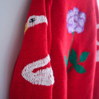 SOFIO GONGLI  FLOWER KNIT CARDIGAN