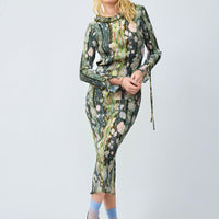 JULIA HEUER  HUXLEY SMOCK PLEATED DRESS IN BRUNO
