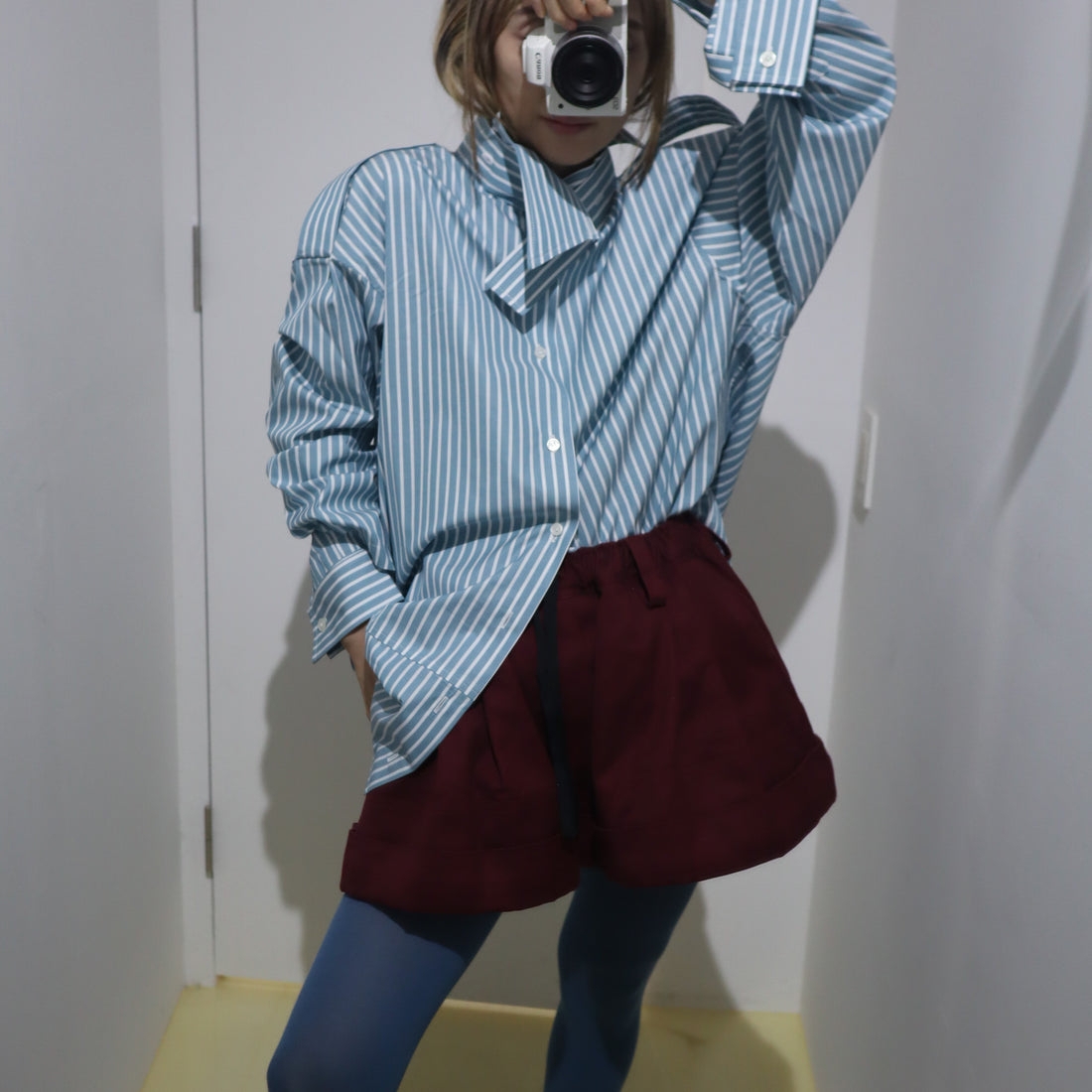 MERYLL ROGGE  DECONSTRUCTED SHIRT GREEN BLUE