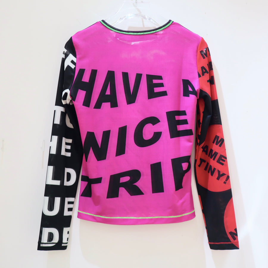 CHOPOVA LOWENADON’T TALK TO ME MESH L/S TOP