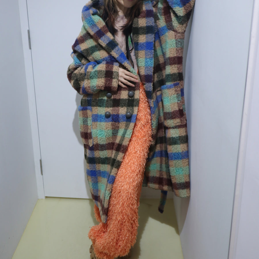 FRANZIUSTOWEL COAT LIGTHGREENCHECK