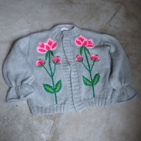 SOFIO GONGLI  FLOWER KNIT CARDIGAN "I"