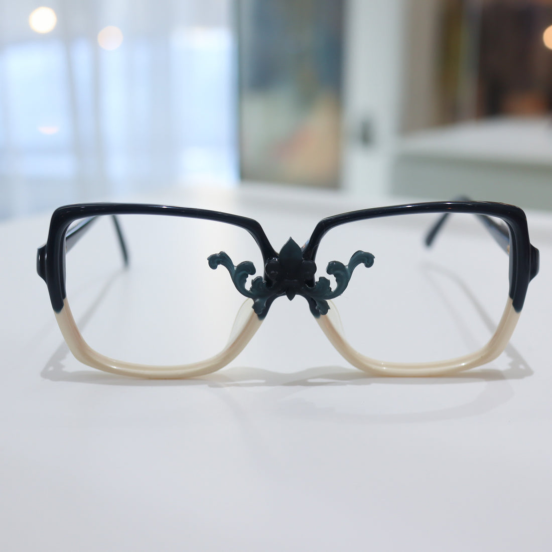 ANIGIG  MOLDING GLASSES NAVY×IVORY