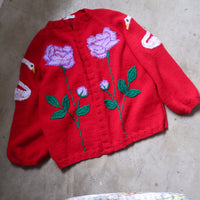 SOFIO GONGLI  FLOWER KNIT CARDIGAN