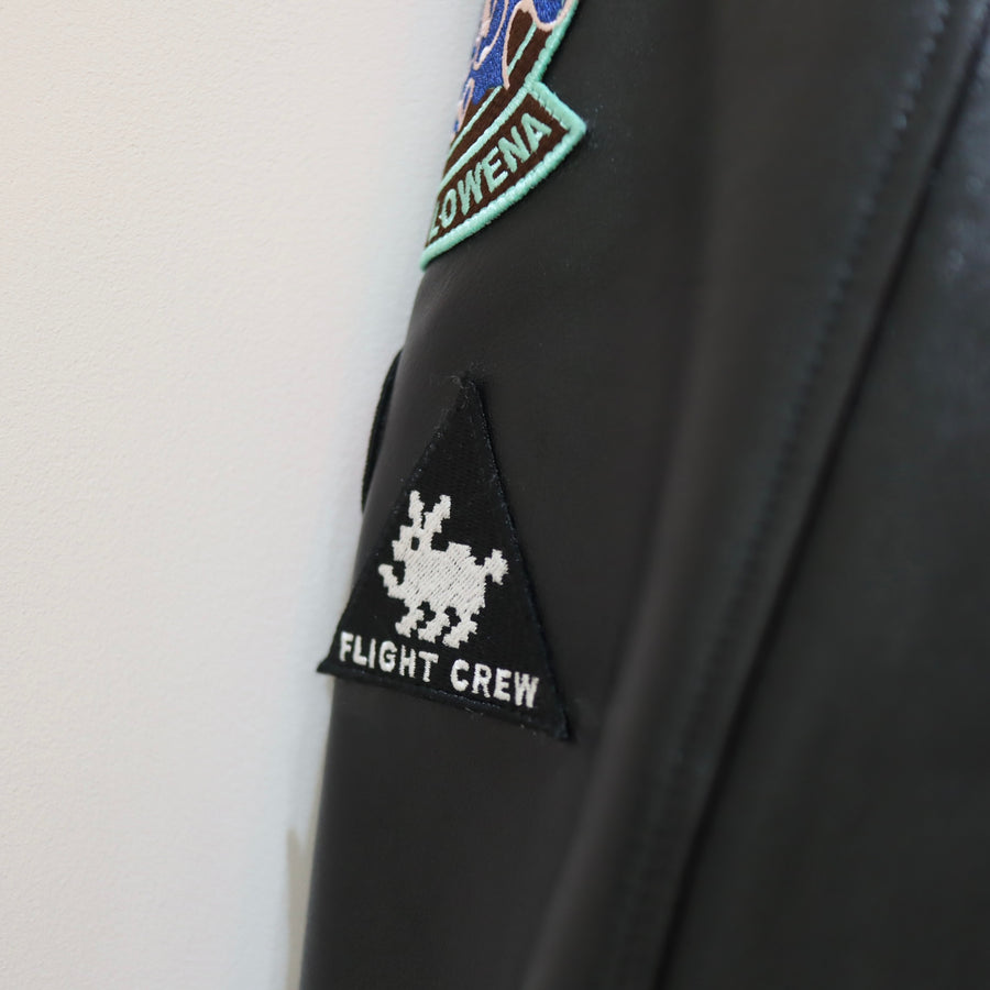 CHOPOVA LOWENAPATCH BLACK LEATHER JACKET