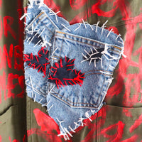 VAVA DUDU  HAND-PAINTED DENIM PATCH COAT