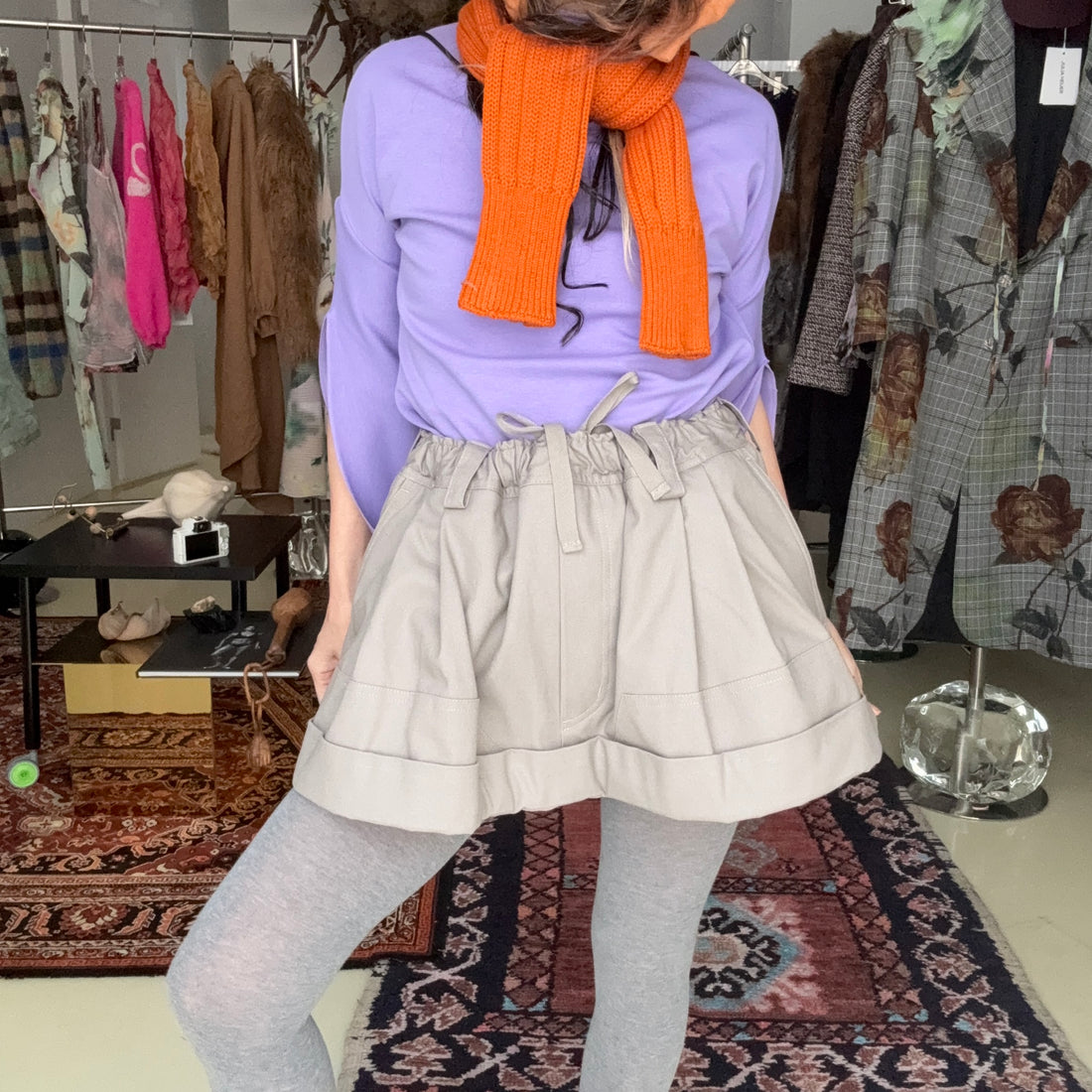 MERYLL ROGGE  MINI WORKWEAR SKIRT CLAY